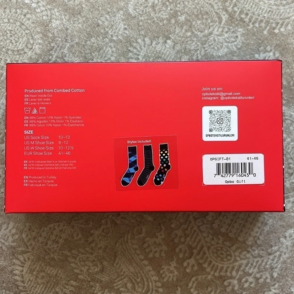 Brand New Men’s Dress Socks Colorful Argyle Patterned Cotton 3 Pack Gift Box
